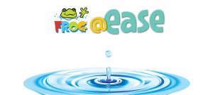 frog ease graphic with water droplet