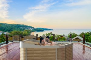 hot tub with coastal views