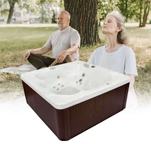 garden spas lifestyle picture with hot tub model on it